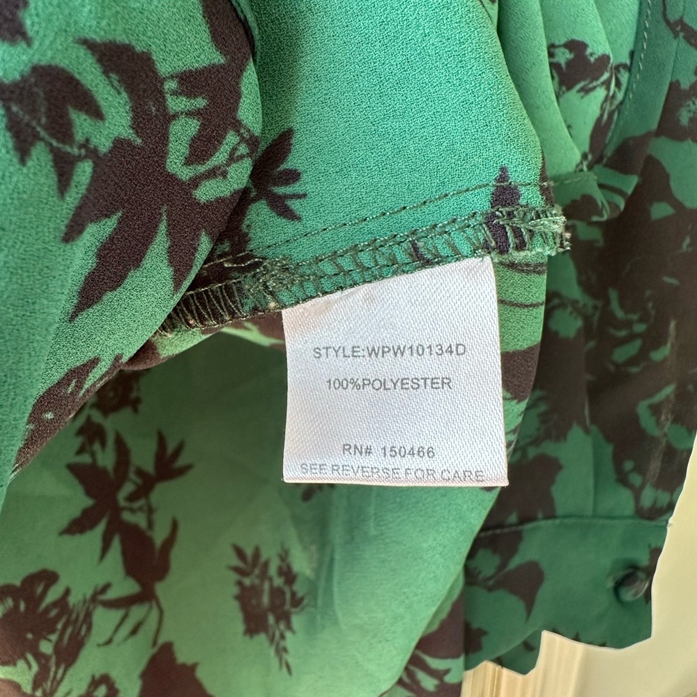 41 Hawthorn Women’s Emerald Green & Black Blouse Top Rolltab Sleeve - Picture 6 of 8